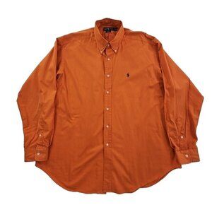Polo Ralph Lauren Blaire Shirt Men's XL Orange Long Sleeve Button Down Classic